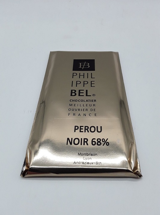 Chocolaterie Philippe Bel Meilleur Ouvrier de France Chocolatier Pérou Noir 68% 100g